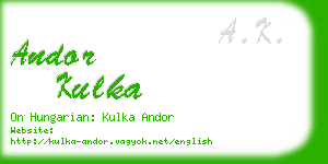 andor kulka business card